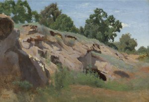 Felsiger Hang von Jean Baptiste Camille Corot